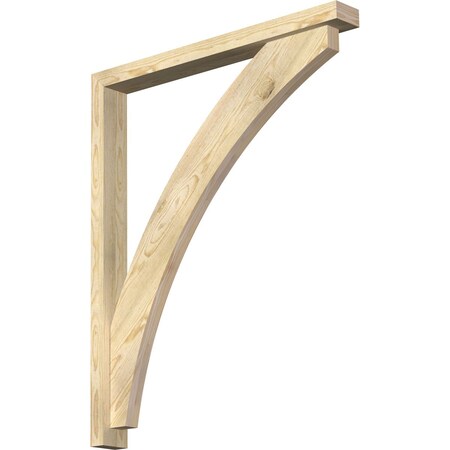 Ekena Millwork Thorton Block Rough Sawn Bracket w/ Offset Brace, Douglas Fir, 4"W x 36"D x 44"H BKT0402X36X44THR05RDF